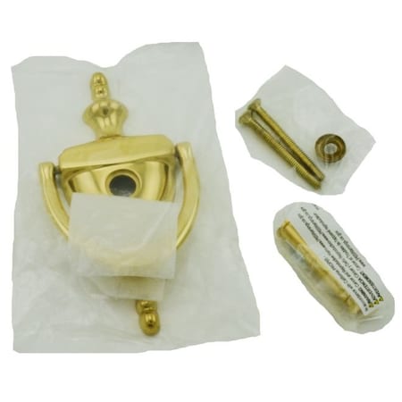 Ives Commercial Solid Brass Door Knocker with U701 UL Viewer Bright Brass Finish 0231252U605